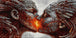 Diamond Painting eines sich küssenden Paares mit leuchtenden Lavarissen in den Gesichtern. Mockup.
