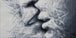 Diamond Painting mit zwei abstrakten Gesichtern in monochromer Linienstruktur und starker Hell-Dunkel-Wirkung. Mockup.