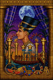 Diamond Painting mit Königin Nofretete, blauer Krone, Vollmond und ägyptischer Tempelszene. Mockup.