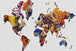 Diamond Painting mit farbenfroher Weltkarte im Aquarellstil auf weißem Hintergrund. Mockup.
