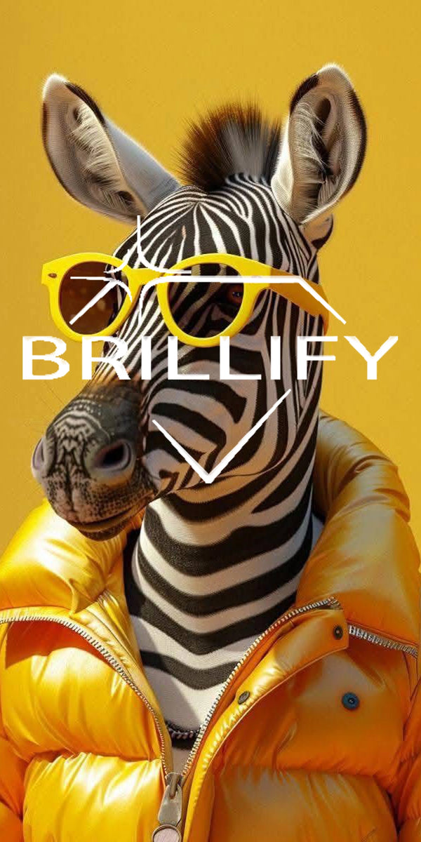 Diamond Painting Motiv Zebra mit Sonnenbrille und Jacke, Farbwelt Schwarzweiß, Gelb, Türkis