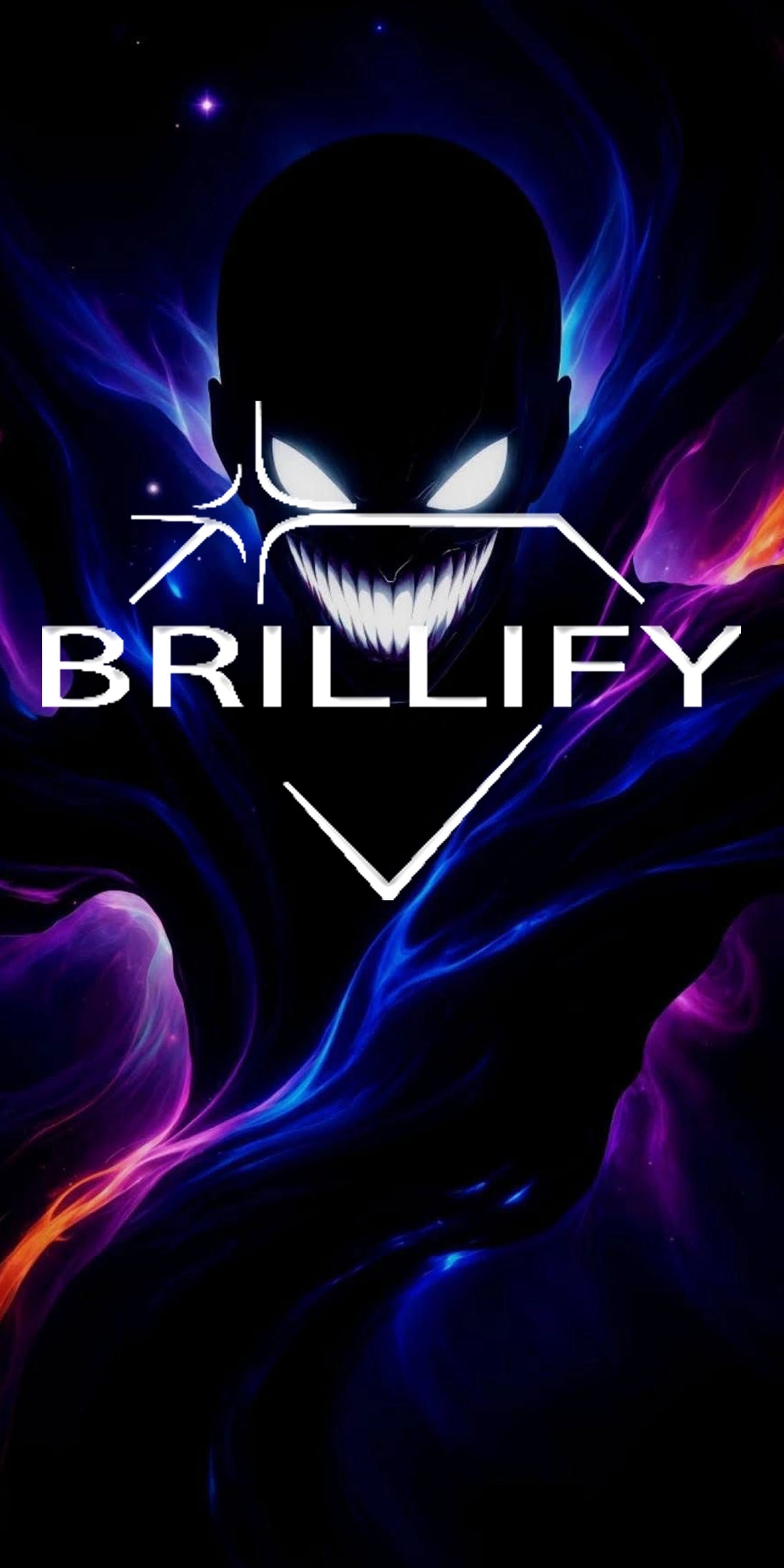 Diamond Painting mit dunkle Figur mit leuchtenden Augen in klarer Farbgestaltung