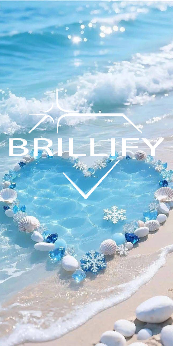 Diamond Painting mit Herzform im türkisblauen Wasser in klarer Farbgestaltung