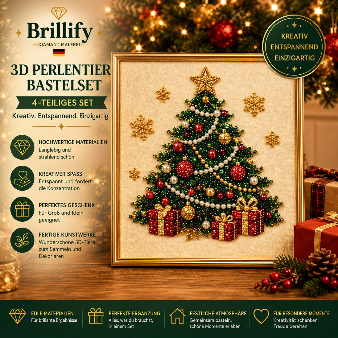 Diamond Painting Perlenset Weihnachtsset mit Weihnachtsbaum
