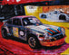 Diamond Painting mit klassischem Porsche 911 Rennwagen in Rot und Blau. Mockup.
