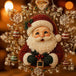 Funkelndes 5D Diamond Painting Weihnachts-Ornament in Schneeflockenform mit festlichem Weihnachtsmann