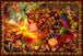 Diamond Painting mit Herbstgöttin, Hirsch, Fuchs, Eule, Früchten und buntem Laub.