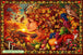Diamond Painting mit Herbstgöttin, Hirsch, Fuchs, Eule, Früchten und buntem Laub. Mockup.