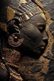 Afrikanisches Frauenporträt mit steinartiger Reliefoptik als Diamond Painting.