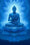 Diamond Painting mit blauem Buddha auf Lotusblüte vor einem leuchtenden Mandala