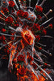 Brennendes Herz Rosen Dolche Diamond Painting Mock up