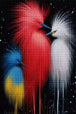 Diamond Painting dreier Voegel mit leuchtendem Gefieder Mock up