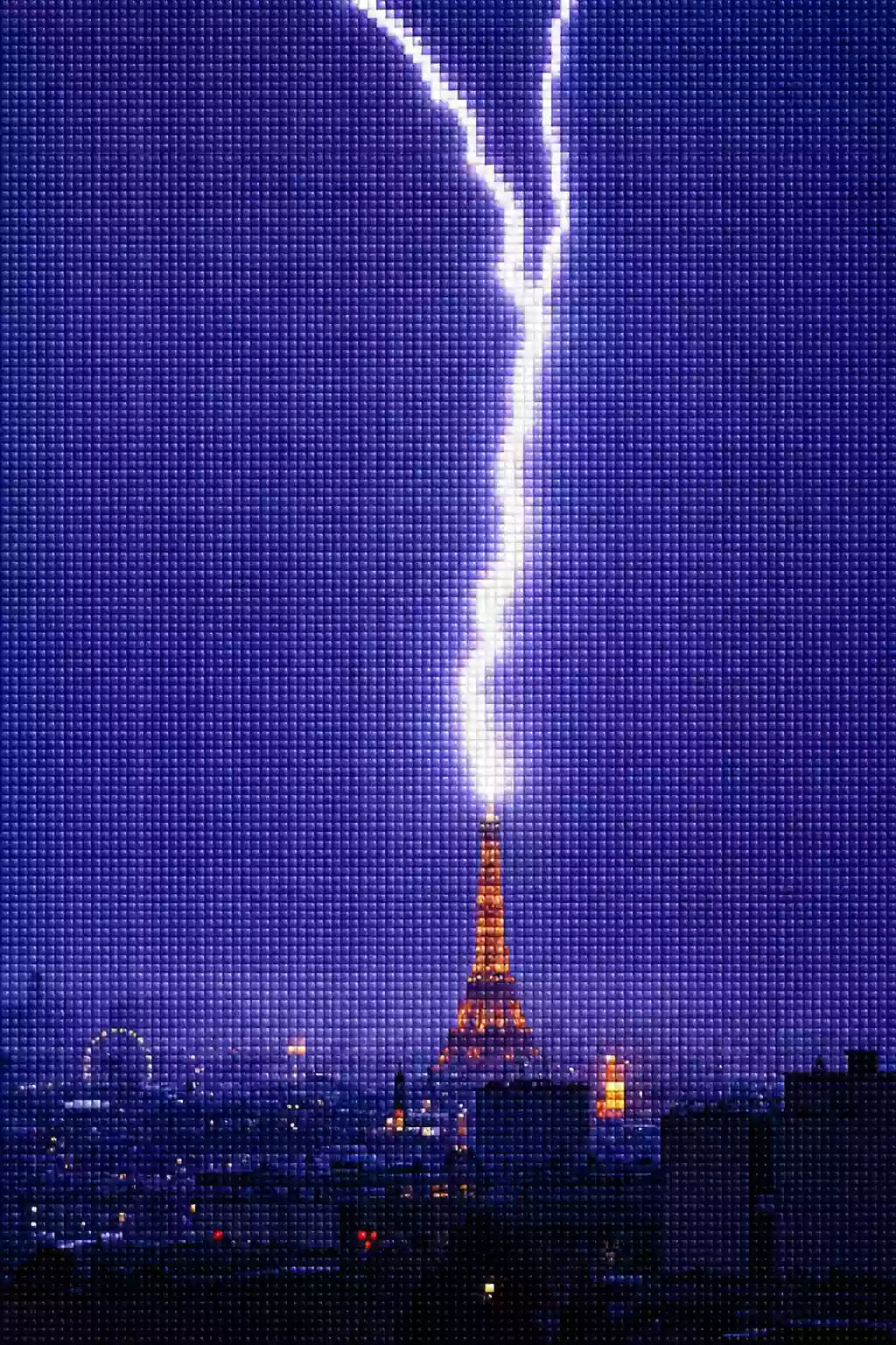 Eiffelturm Gewitter Blitz Diamond Painting 328-001 Mock up