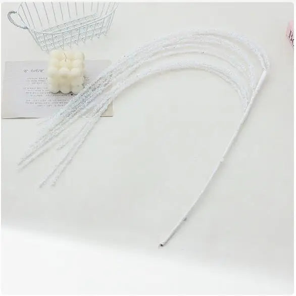 92 cm langer weiss Glitzer Deko-Zweig fuer Weihnachtsbaum, Vase und festliche Arrangements