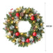40 cm großer künstlicher Weihnachtskranz mit roten Kugeln, Tannengrün und integrierter LED-Beleuchtung