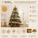 Luxus Weihnachtsbaum Set in Rosa-Gold mit Kugeln, Schleifen, Ornamenten und festlicher Beleuchtung