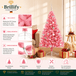 Rosa Weihnachtsbaum mit funkelnden Perlen und LED-Lichtern – kreative Weihnachtsdekoration 