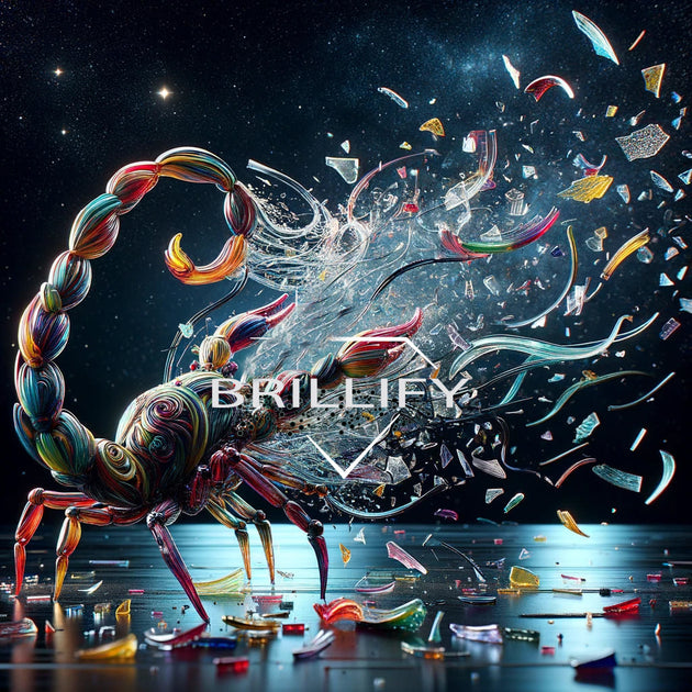 Diamond Painting Sternzeichen Skorpion als expressiver Wirbelglas Skorpion