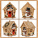 DIY Weihnachts-Häuschen aus Holz mit Schneemann und funkelnder Weihnachtsdekoration