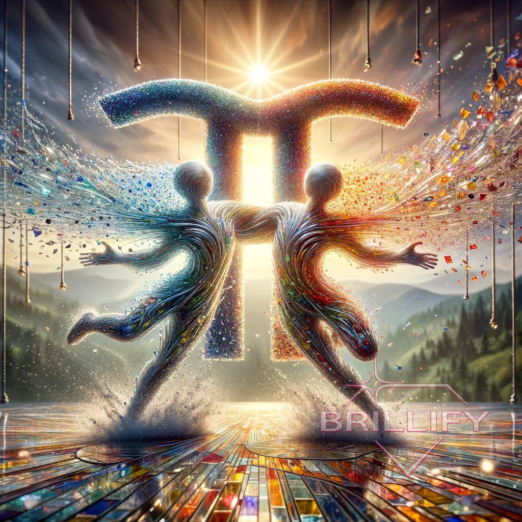 Diamond Painting Sternzeichen Zwillinge geflügelte Wesen vor strahlender Sonne