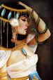 Diamond Painting mit ägyptischer Königin, Kobra am Arm und goldener Kopfbedeckung.