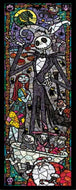 Diamond Painting von Jack Skellington und Sally im dunklen Nightmare Before Christmas Mosaik-Stil. 
