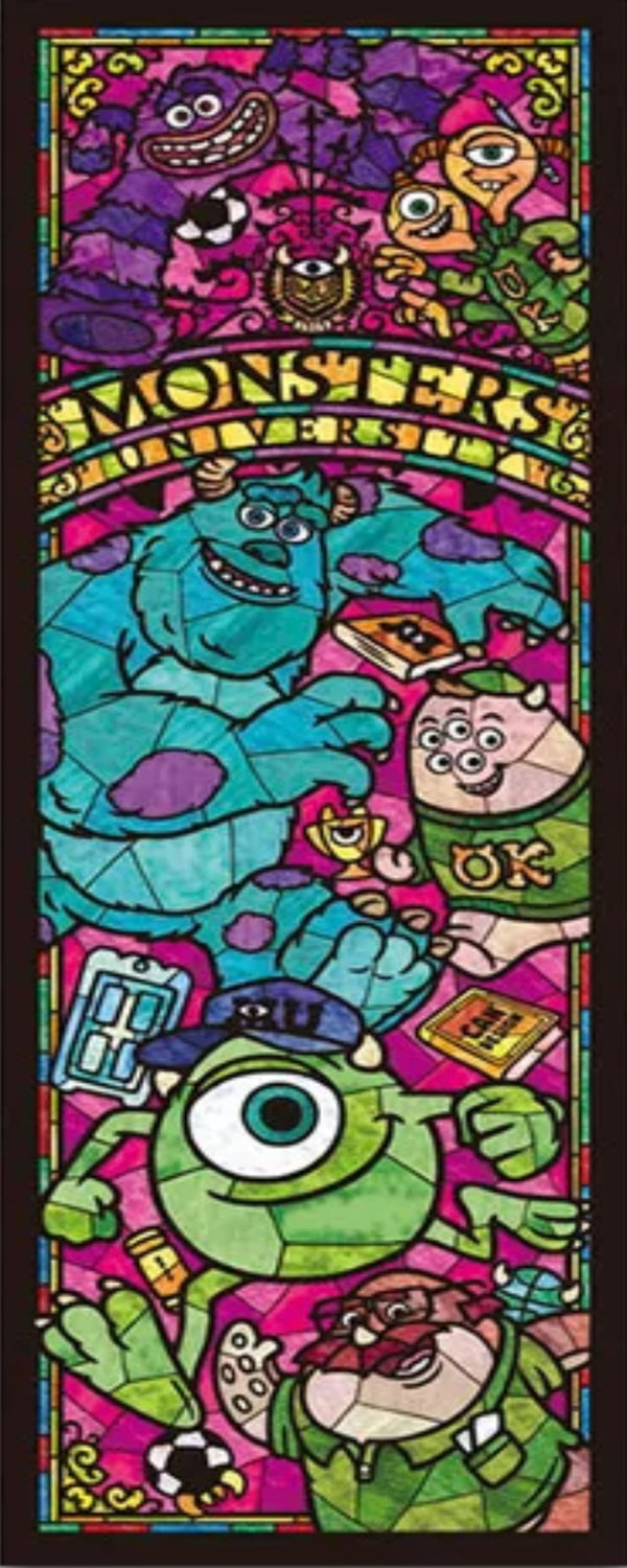 Diamond Painting von Sulley und Mike Glotzkowski im vertikalen bunten Glasmosaik-Stil. 

