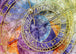 Diamond Painting mit astronomischer Uhr, Tierkreiszeichen und farbigem Aquarellhintergrund.
